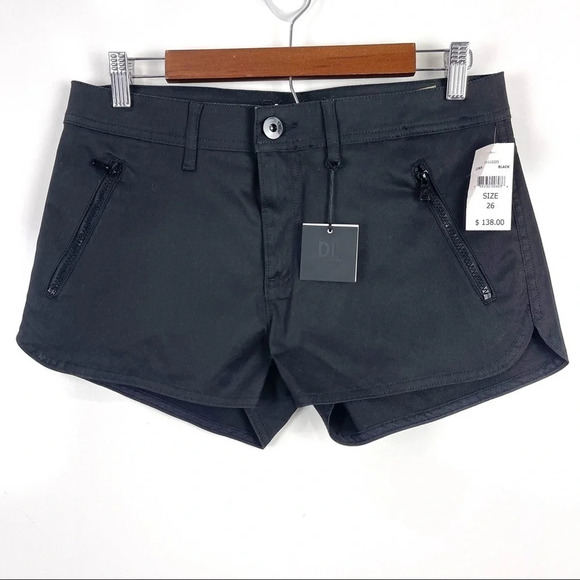 NEW DL1961 Casey Dolphin Shorts Black Size 26 - Picture 2 of 10
